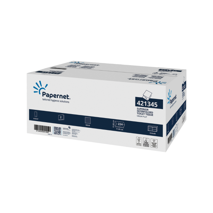 Papernet carta igienica interfogliata pura cellulosa 2 veli cartone da 8960 pezzi 