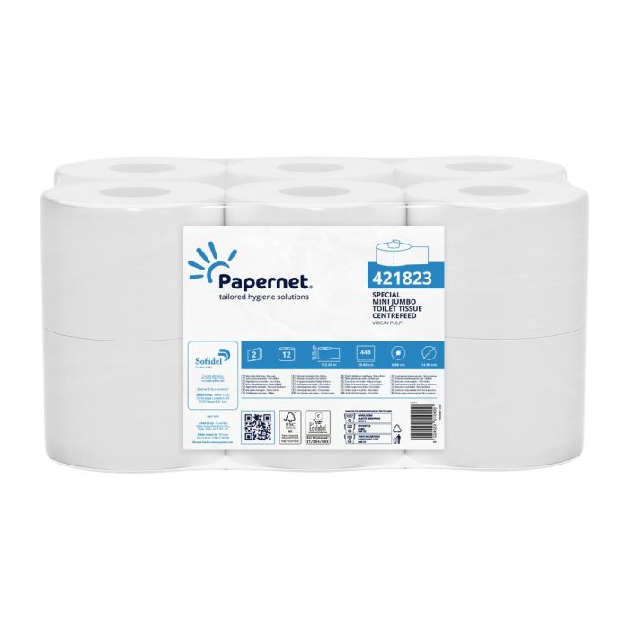 Carta Igienica Mini Jumbo estrazione centrale tipo T9 confezione 12 rotoli 