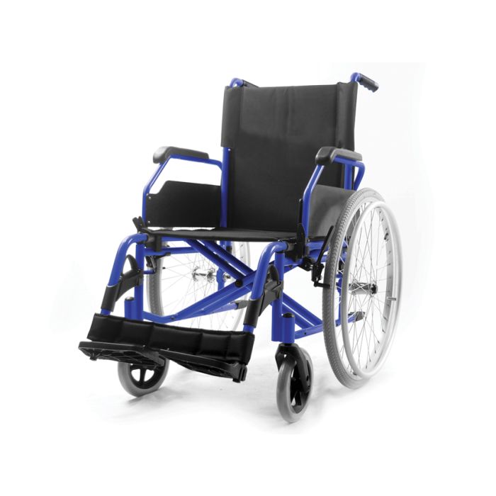 CARROZZINA CLASSIC IN ALLUMINIO GIMA - seduta 46 cm in tessuto nero