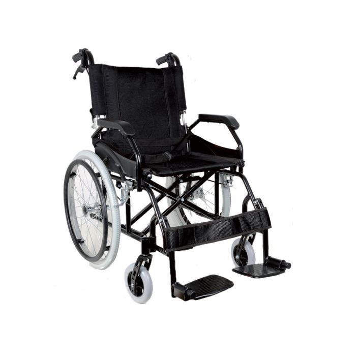 CARROZZINA PRINCE GIMA IN ALLUMINIO - seduta 46 cm in tessuto nero
