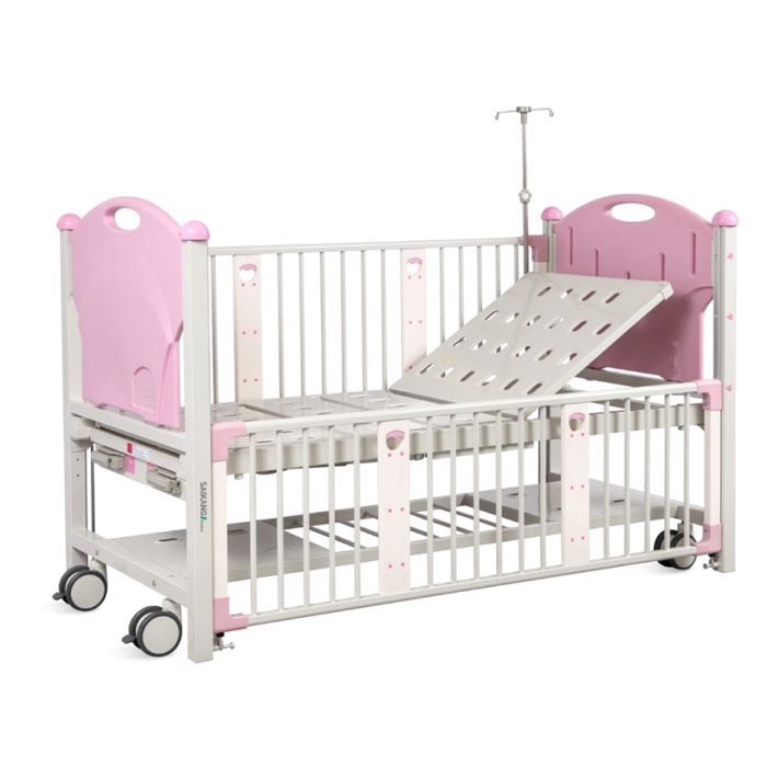 LETTINO PEDIATRICO 2 manovelle rosa 