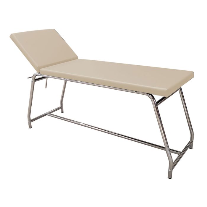 LETTINO DA VISITA portata 120 kg, cromato materasso beige 