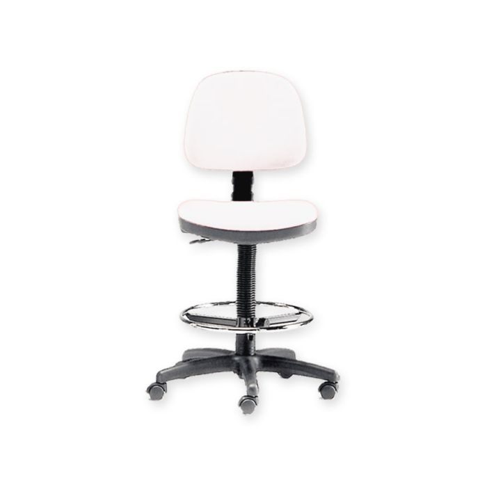 SGABELLO con schienale ed anello bianco 