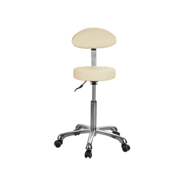SGABELLO con schienale beige chiaro