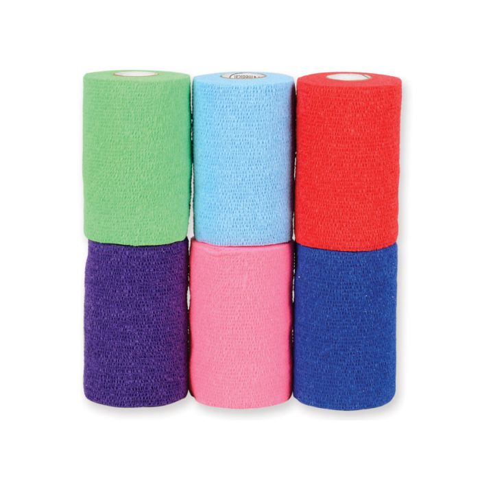 Benda co-plus, coesiva, 6,3m x 10cm colori misti conf. 18 pezzi