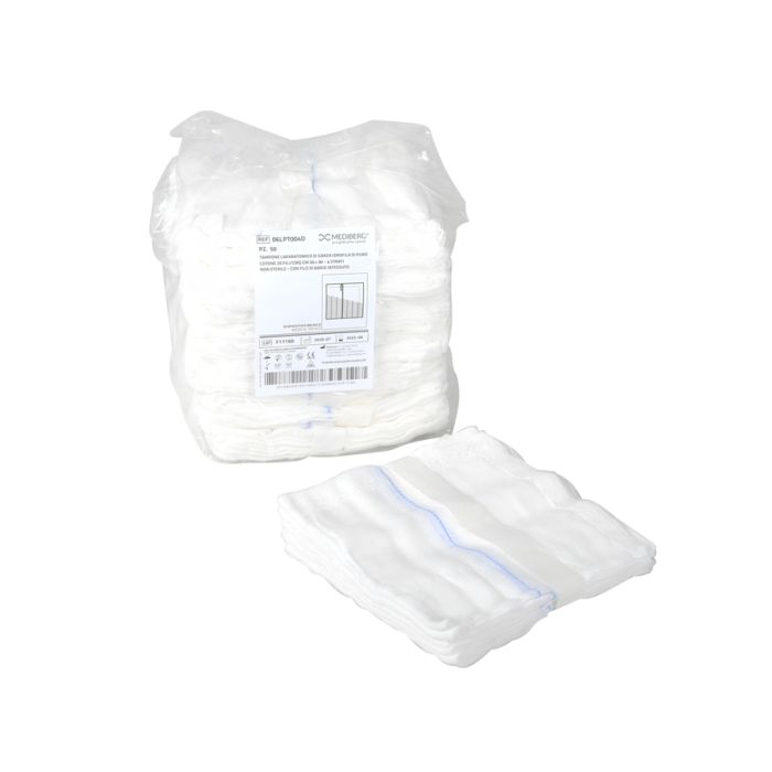 Garza laparatomica bianca non sterile 30x30 cm 4 fili conf. 600 pezzi