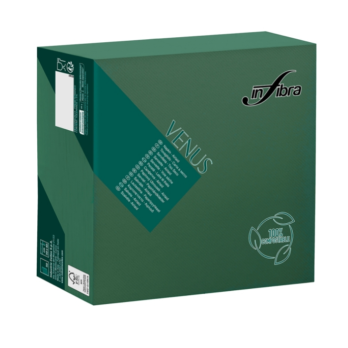 Infibra tovagliolo verde foresta airlaid  40 x 40 cm 50 pezzi