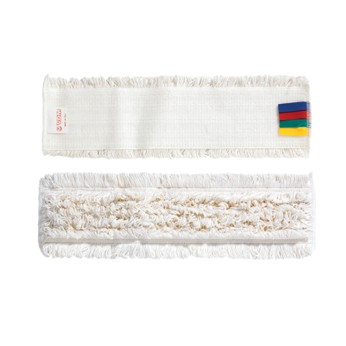 Frangia per lavaggio pavimenti attacco con velcro in cotone 40 cm - VDM