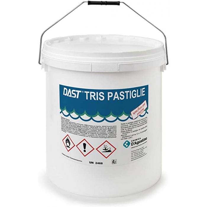 Pastiglie per piscine-Dast Tris gr 20-Vari formati-Chimica D'Agostino
