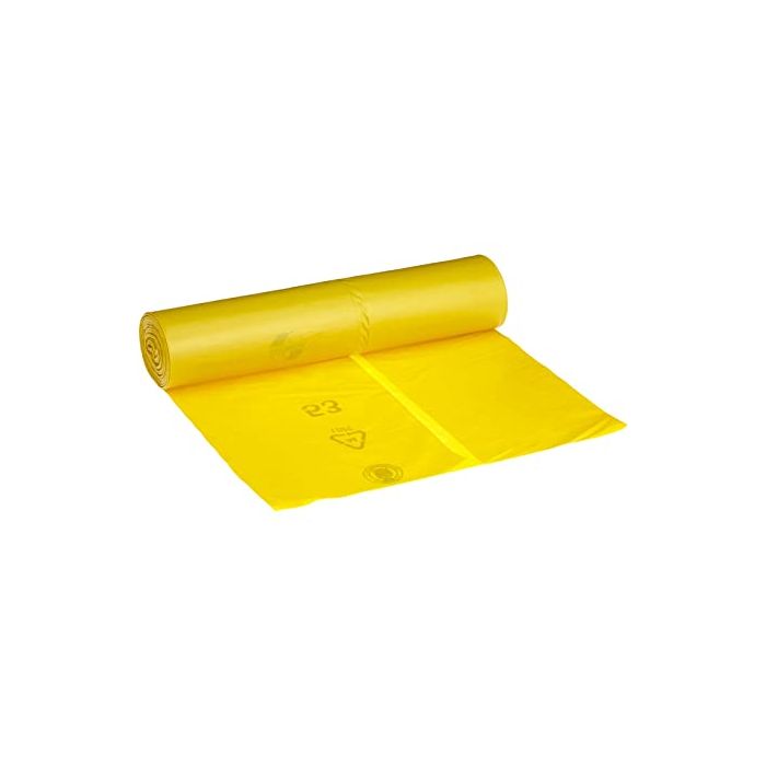 Sacchi per spazzatura a rotolo  55 X 65 cm giallo 40 litri conf. 20 pezzi 
