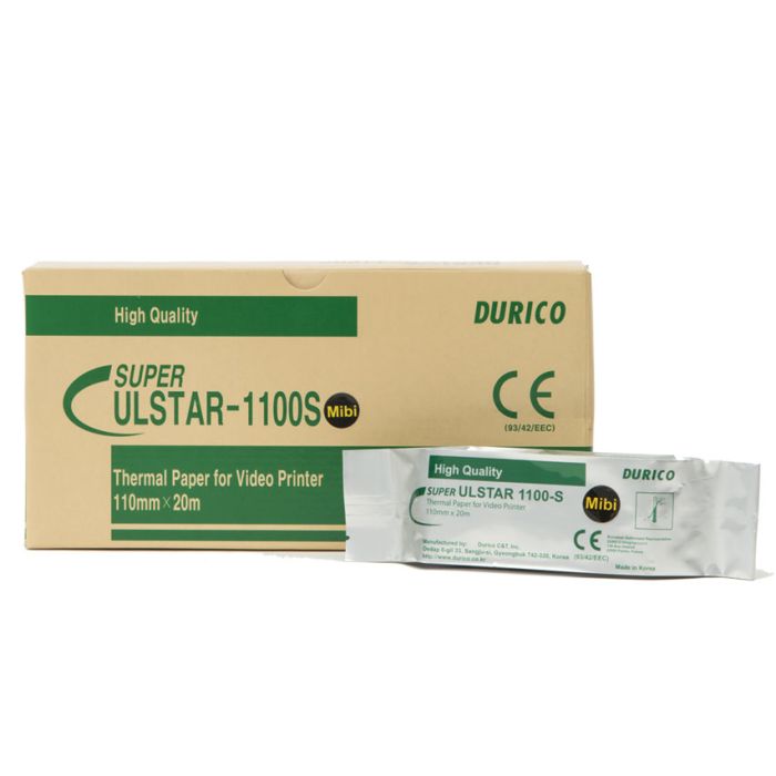 Carta videostampante durico, termica per ecografi, compatibile Mitsubishi K61S, KP61S, KP61B, conf. 5 pezzi