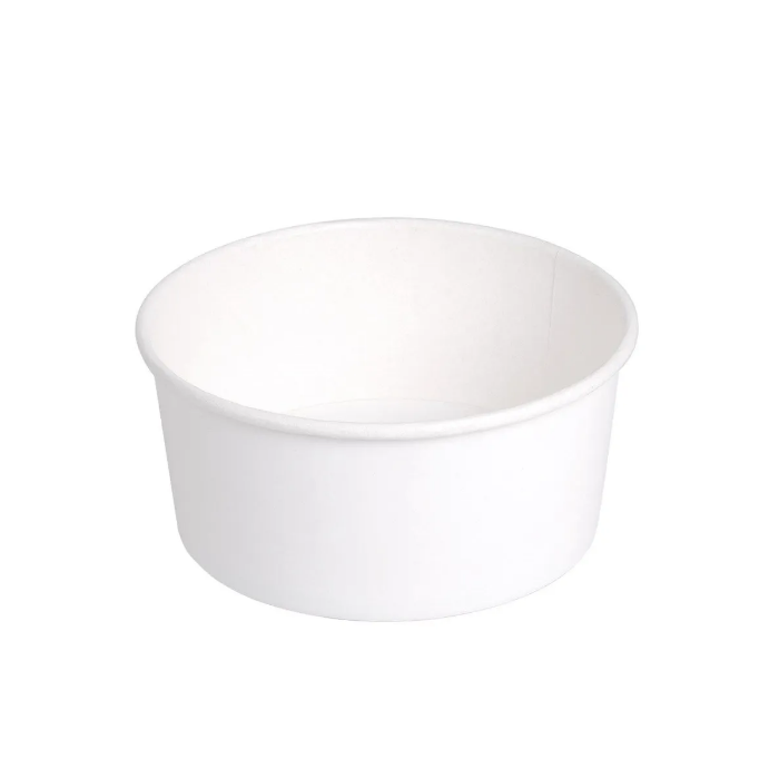 Insalatiera monouso bianca  in cartone + PE compostabile 500 ml 50 pezzi