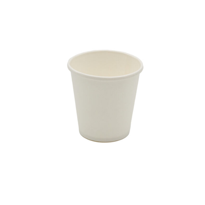 Bicchiere 100 cc / 4 oz in cartoncino bianco confezione da 50 pezzi