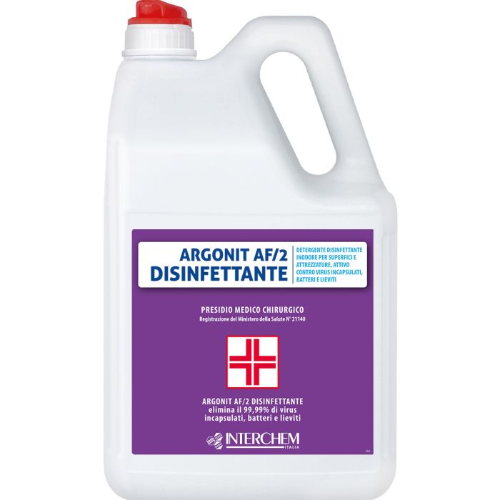 INTERCHEM ARGONIT AF/2 DISINFETTANTE detergente disinfettante inodore per attrezzature 5 litri 