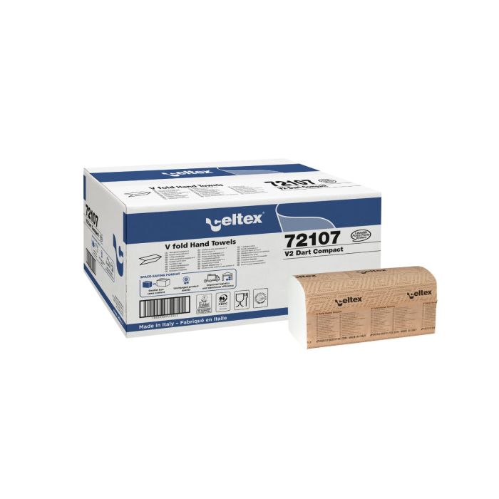 Carta asciugamani piegata a V cartone da 3000 pezzi - CELTEX DART COMPACT