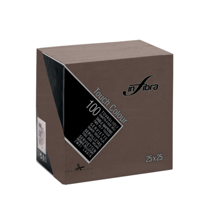 Infibra tovagliolo cacao 2 veli 25 x 25 cm 100 pezzi