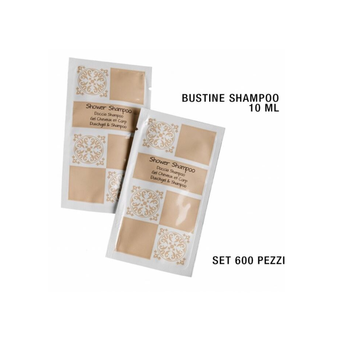 Bustina bagno shampoo 10 ml Acanto 600 pezzi Leone Decorazioni