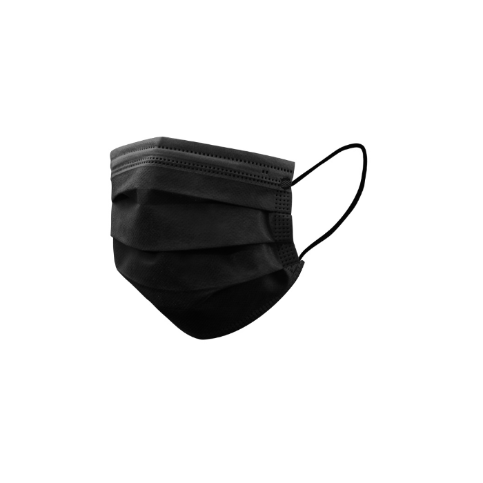 Mascherina nera chirurgica confezione da 50 pezzi