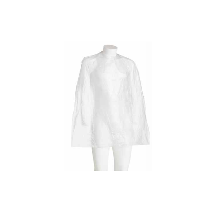 Mantella monouso parrucchiere in PE bianca 85 x 115 cm-30 pezzi