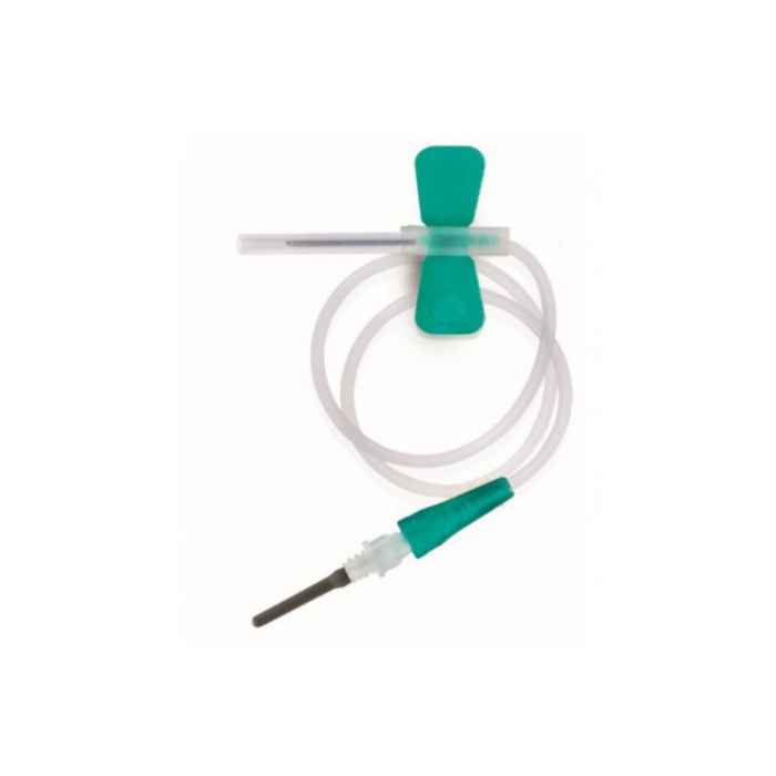 FL Medical set prelievo ago a farfalla verde 21 G 19 mm con adattatore luer 50 pezzi