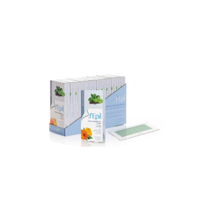 Strisce depilatorie corpo pelli delicate the verde e calendula 10 pz Jepil Xanitalia 