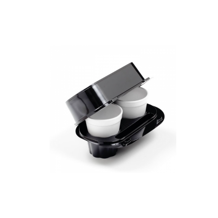 Portabicchiere per cappuccio in plastica, 2 posti, 50 pezzi
