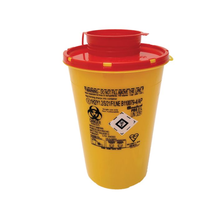 Contenitore per rifiuti taglienti e rifiuti sanitari 1,5 litri in plastica