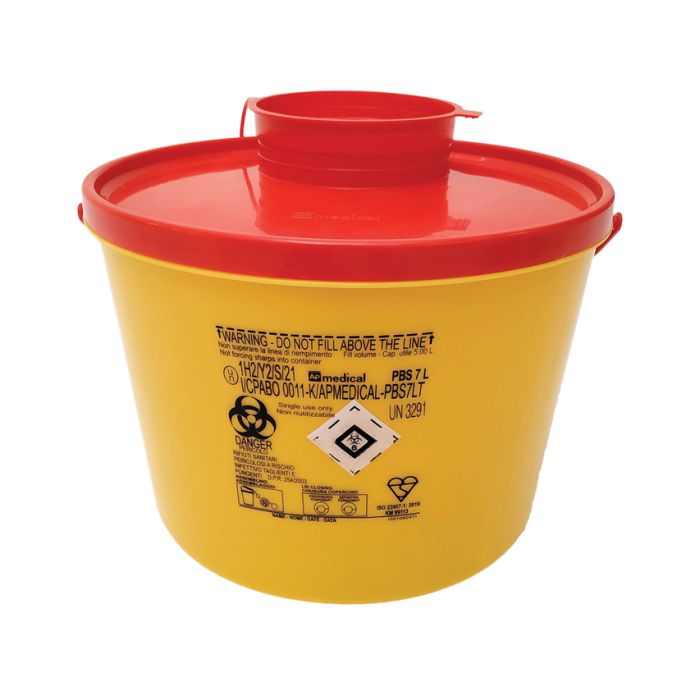 Contenitore per rifiuti taglienti e rifiuti sanitari 7 litri in plastica
