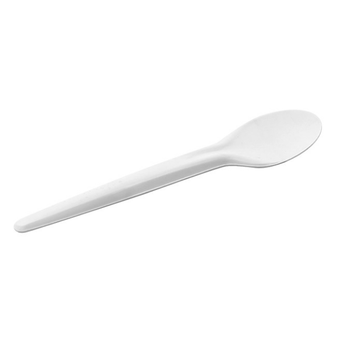 Dopla cucchiaio in plastica bianca riutilizzabile in confezione da 20 pezzi