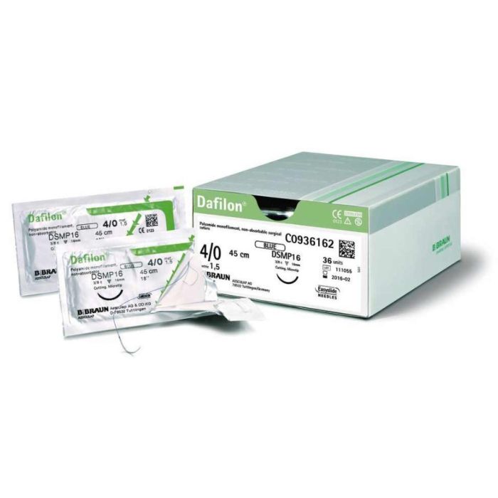 Sutura monofilamento sintetico non assorbibile B-BRAUN DAFILON BLU 6/0 (0,7) 45 cm ds 16 conf.36 pz