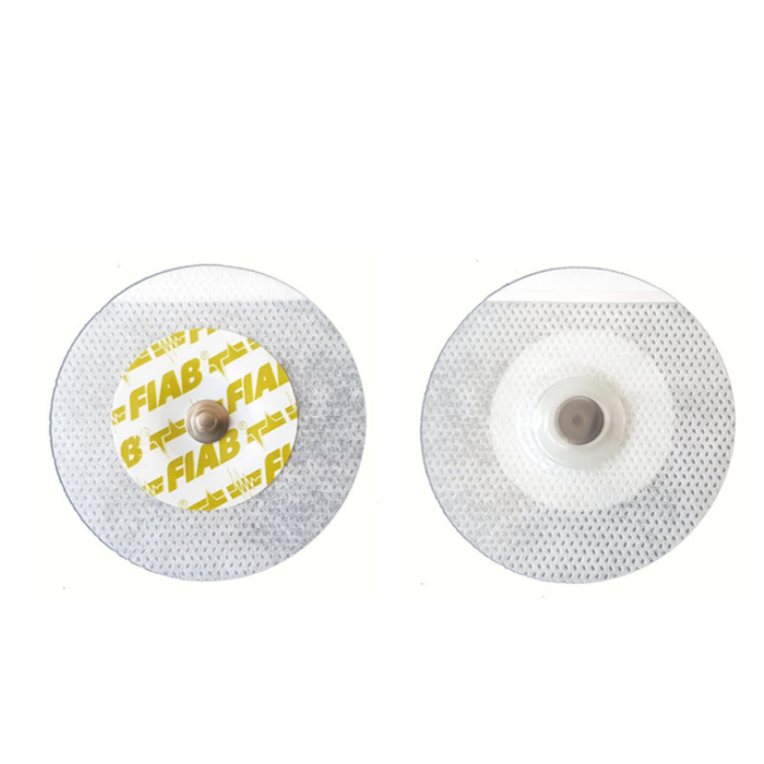 FIAB F2080 Elettrodo monouso ECG in TNT Ø 55mm circolare connessione a clip per adulti conf. 50 pezzi