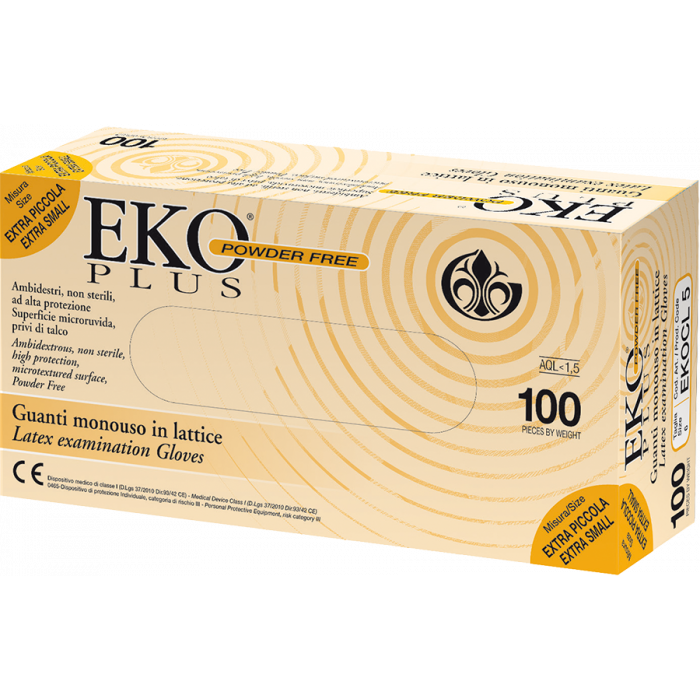 Gardening guanto lattice EKO PLUS senza polvere conf. 100 pezzi