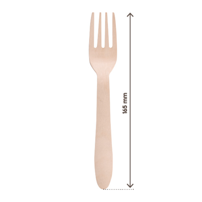 Forchetta monouso compostabile in legno 16,5 cm conf. 100 pezzi 