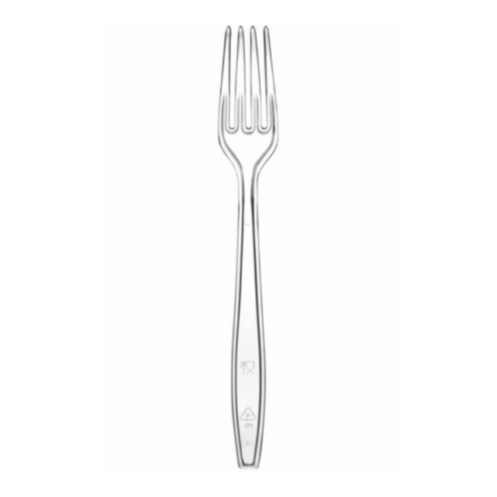 Forchetta in plastica trasparente 17,5 cm conf. 50 pezzi