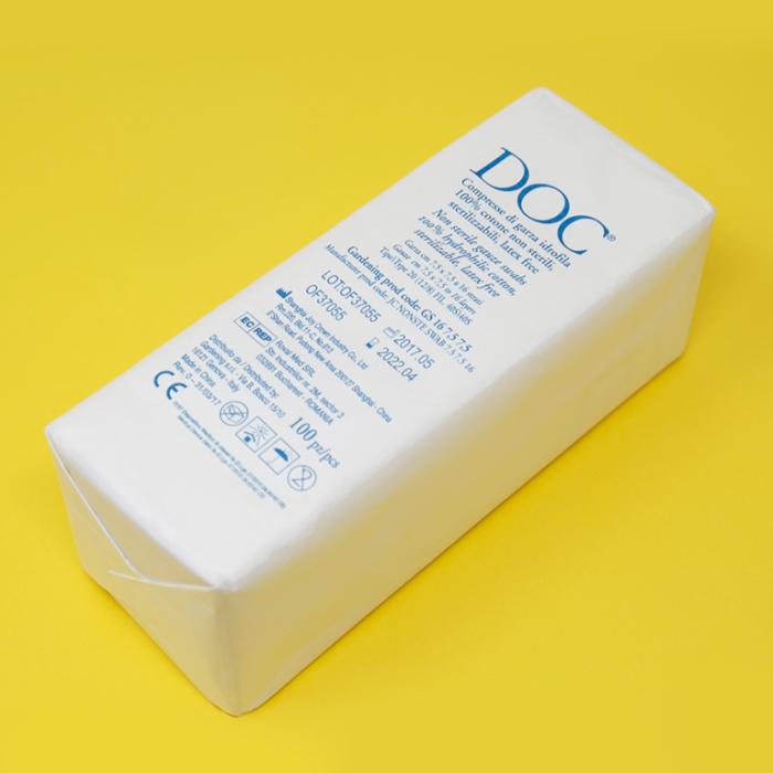 Gardening Garza non sterile in cotone piegata 16 strati 7,5 x 7,5 cm conf. 100 pezzi