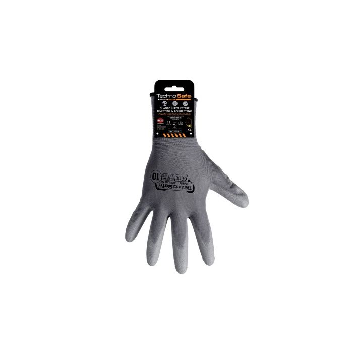 TECHNOSAFE POLIGRIP guanto da lavoro grigio spalmato in poliuretano conf. 1 paio