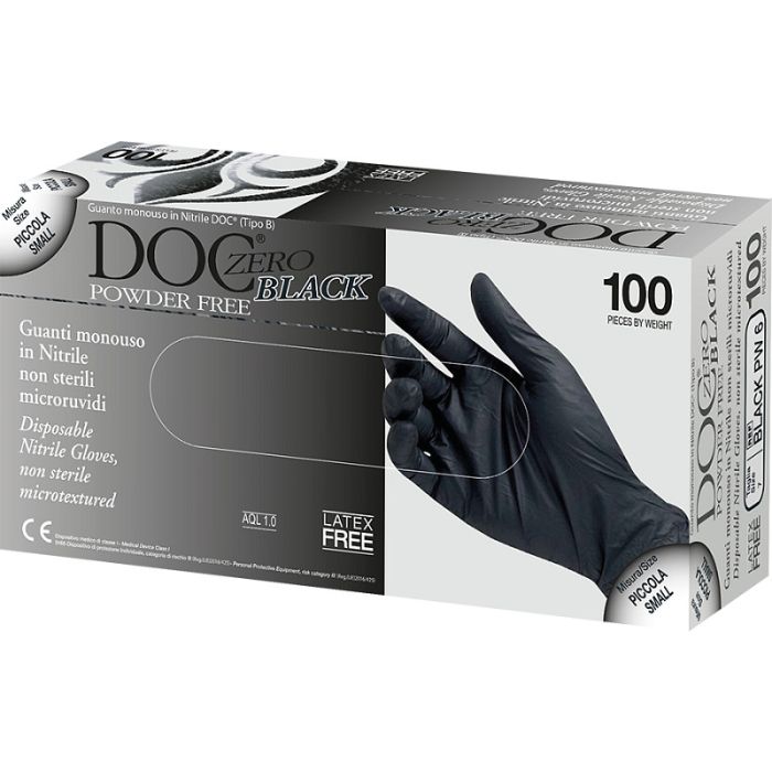 GARDENING DOC BLACK Guanto in nitrile nero 5,4 gr senza polvere conf. 100 pezzi