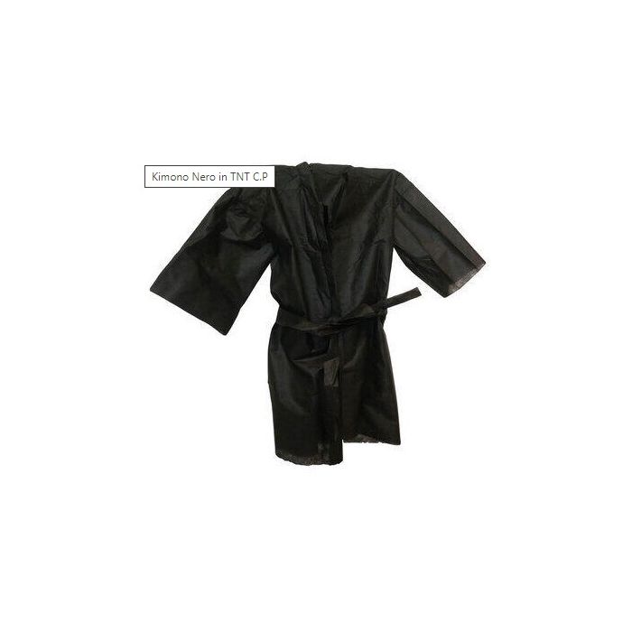 Kimono monouso nero in tnt leggero confezione 10 pezzi