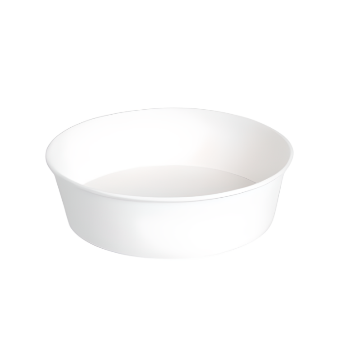 Insalatiera monouso bianca  in cartone + PE compostabile 1300 ml 50 pezzi