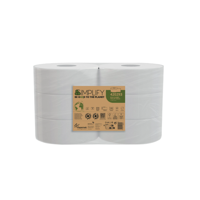 Papernet Simplify - Carta Igienica Maxi Jumbo 420293 conf. da 6 rotoli da 300 m 