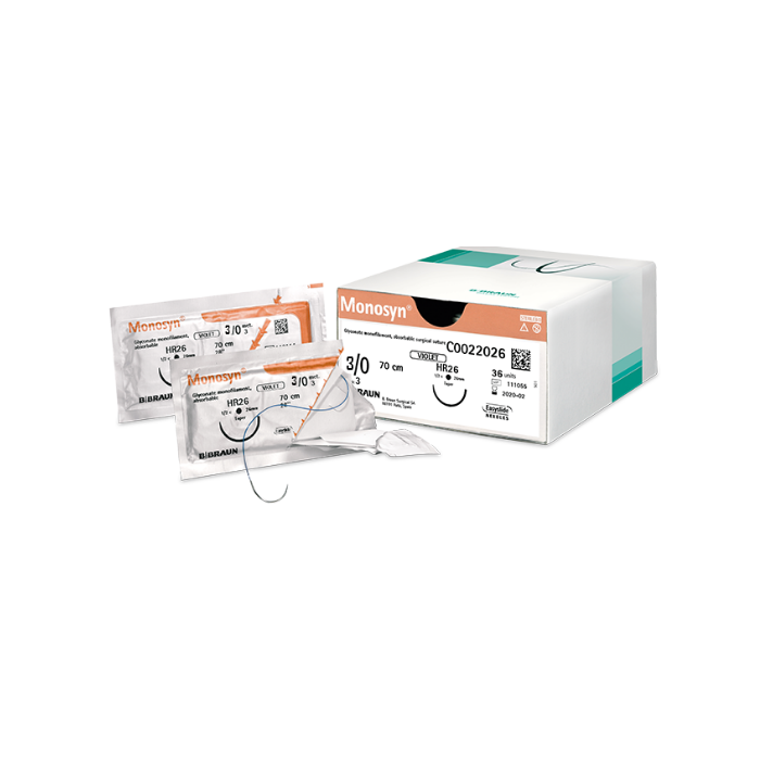 Sutura assorbibile monofilamento B-BRAUN MONOSYN INCOLORE 3/0 (2) 70CM DS16 (RCP) pz 36