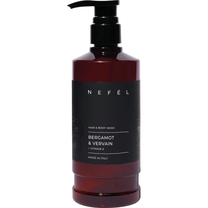 NEFEL BERGAMOT & VERVAIN HAIR & BODY WASH doccia shampoo profumato con dispenser da 480 ml