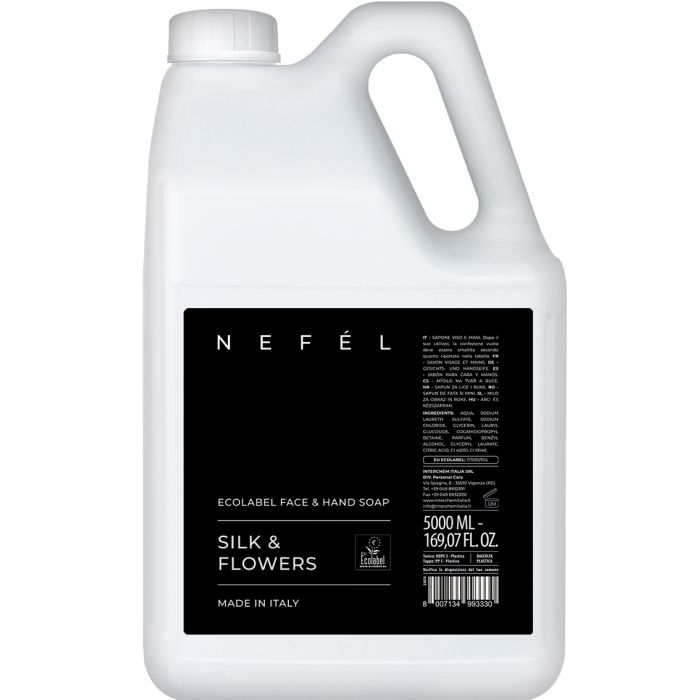 NEFÉL SILK & FLOWERS sapone mani certificato ecolabel tanica da 5 litri