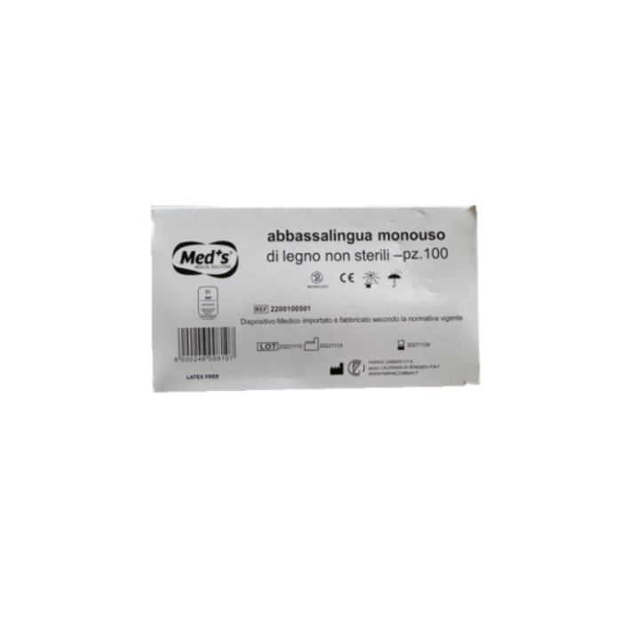 Abbassalingua in legno non sterile conf. 100 pezzi - Med's
