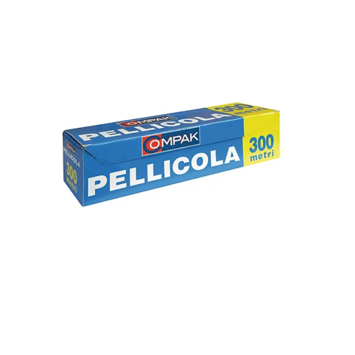 Pellicola per alimenti a rotolo 300 metri con astuccio altezza 45 cm