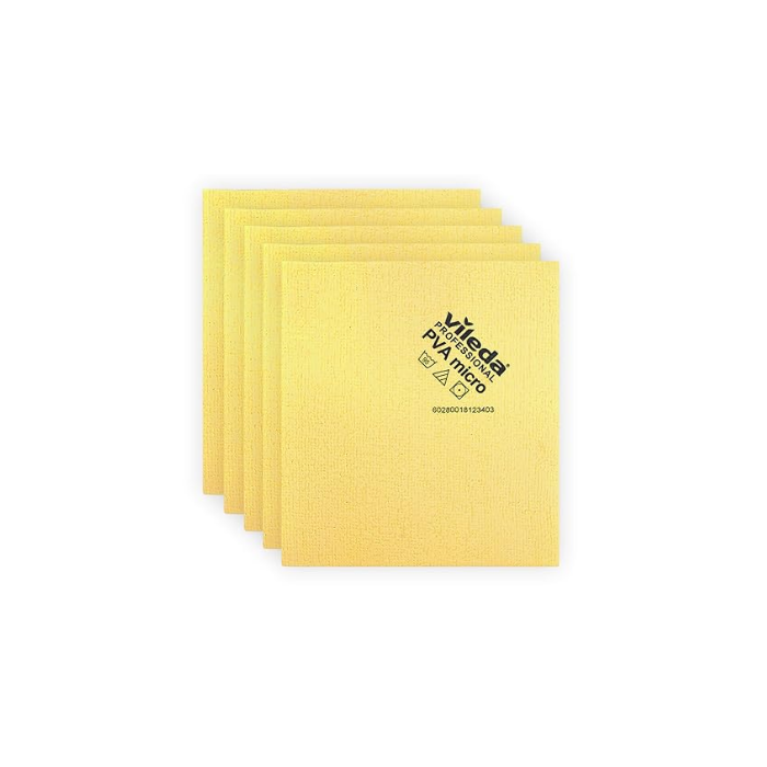 Vileda panno PVAmicro giallo - panno in microfibra 38 x 35 cm conf. 5 Pezzi