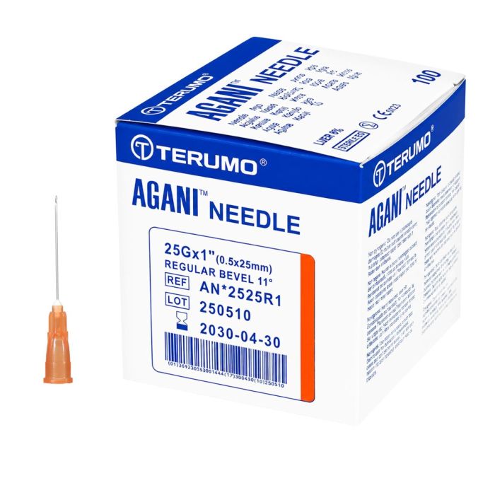Ago ipodermico Terumo Agani 25Gx1" - 0,5x25mm - AN*2525R1 - arancione - sterile confezione 100 pezzi