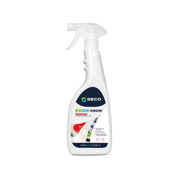 SECOSTORE ESSE REMOVER  Pulitore sgrassatore rapido pronto uso per inchiostro, pennarelli e timbri 750 ml