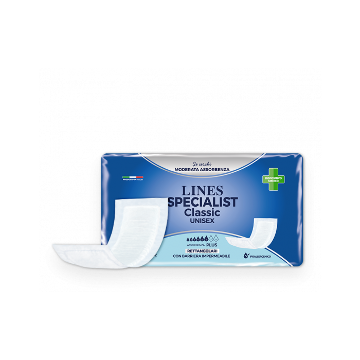 Lines specialist pannolone rettangolare classic con barriera 30 pezzi
