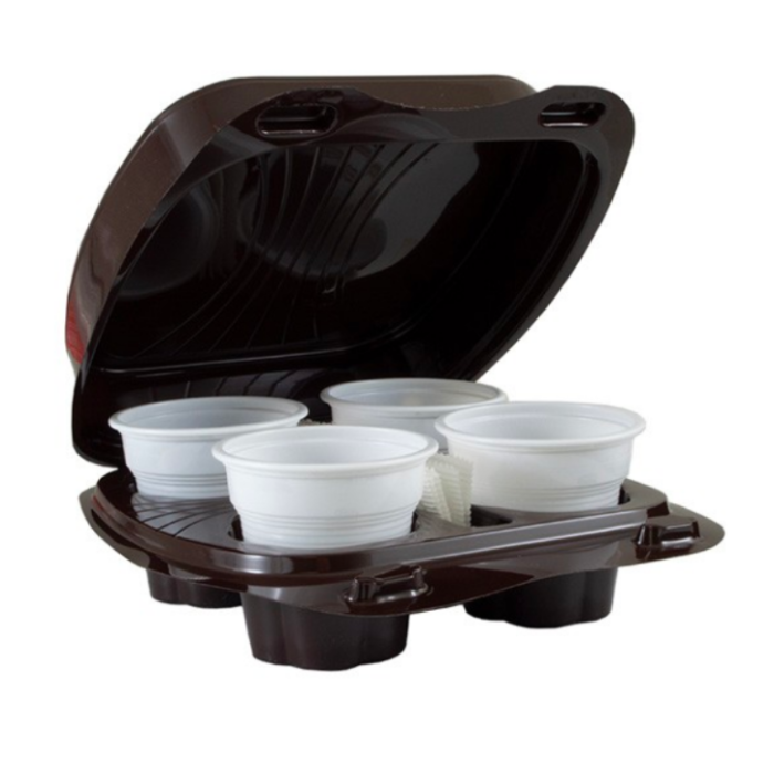 Portabicchiere per cappuccio in plastica, 4 posti,  45 pezzi
